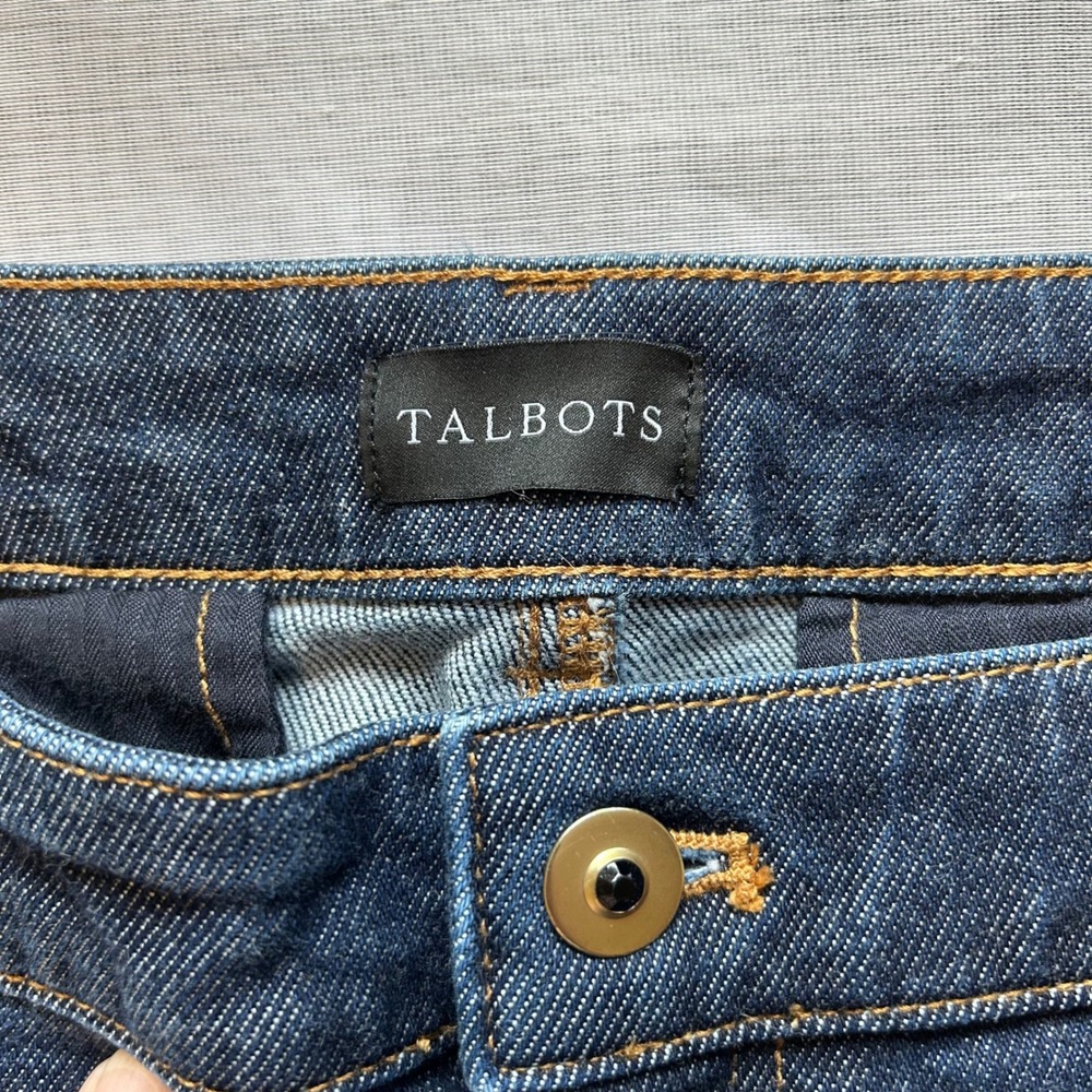 Talbots Flare Jeans Women 20W Indigo Blue Dark Wash Trousers Wide Leg Denim - Picture 5 of 10